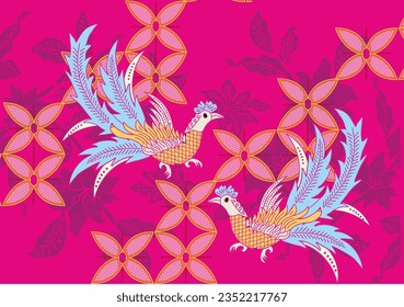 
Indonesian batik motifs with very distinctive plant patterns