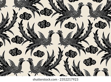 
Indonesian batik motifs with very distinctive plant patterns