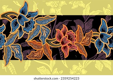 Indonesian batik motifs with very distinctive, exclusive plant patterns. vector EPS 10