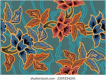 Indonesian batik motifs with very distinctive, exclusive plant patterns. vector EPS 10