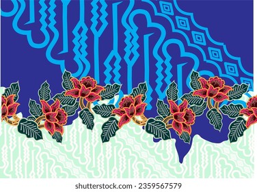 Indonesian batik motifs with very distinctive plant patterns