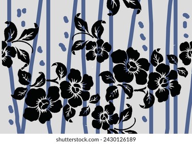 Indonesian batik motifs with very distinctive plant patterns