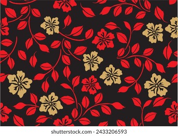Indonesian batik motifs with very distinctive, exclusive plant patterns. vector EPS 10