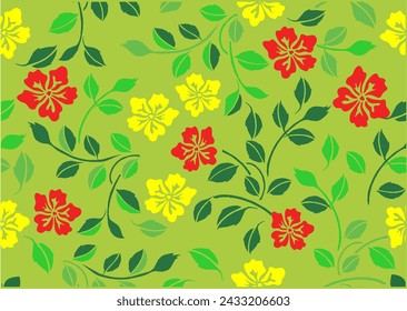 Indonesian batik motifs with very distinctive, exclusive plant patterns. vector EPS 10