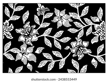 Indonesian batik motifs with very distinctive, exclusive plant patterns. vector EPS 10