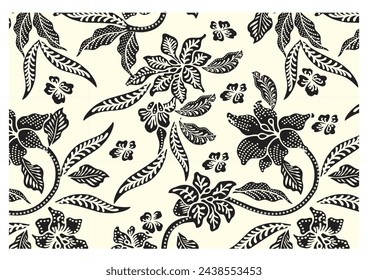 Indonesian batik motifs with very distinctive, exclusive plant patterns. vector EPS 10