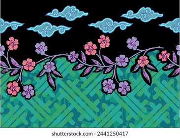 Indonesian batik motifs with very distinctive, exclusive patterns. vector EPS 10
