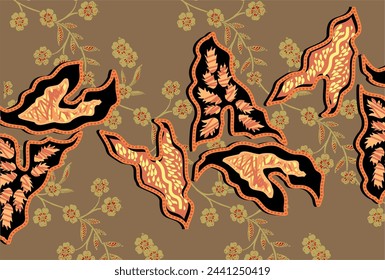 Indonesian batik motifs with very distinctive, exclusive patterns. vector EPS 10