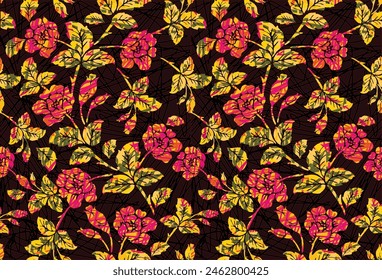 Indonesian batik motifs with very distinctive plant patterns