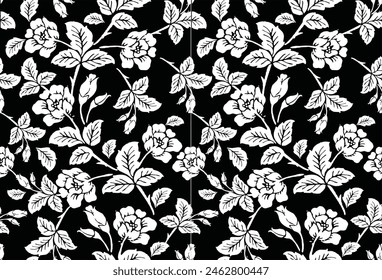 Indonesian batik motifs with very distinctive plant patterns
