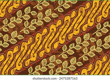 Indonesian batik motifs with very distinctive plant patterns