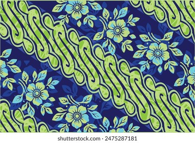 Indonesian batik motifs with very distinctive plant patterns