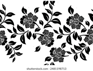 Motivos de batik indonesio con patrones de plantas muy distintivos y exclusivos. Vector EPS 10