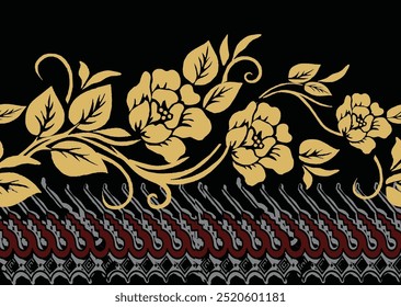 Indonesian batik motifs with very distinctive plant patterns. Very exclusive designs for various purposes 