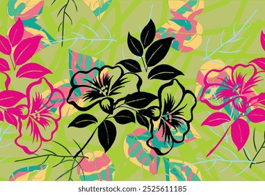 Indonesian batik motifs with very distinctive plant patterns