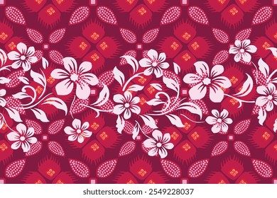 Indonesian batik motifs with very distinctive, exclusive plant patterns. vector EPS 10