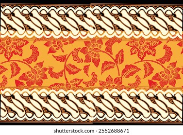 Indonesian batik motifs with very distinctive plant patterns