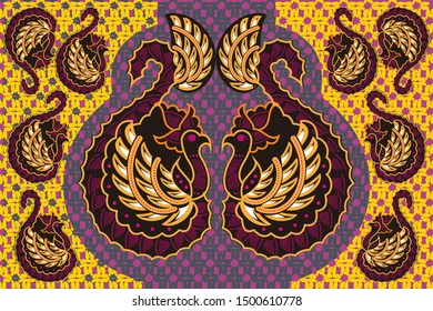 Indonesian batik motifs with very unique flora and fauna patterns