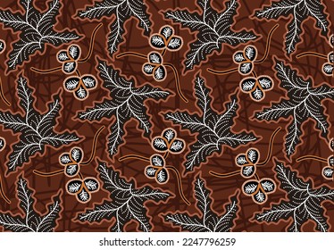 Indonesian batik motifs with very unique and exclusive flora and fauna patterns EPS 10 vector