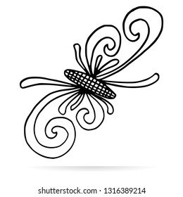 Indonesian batik object vector design icon. Sketch icon isolated on background. Hand drawn sketch. - Vector