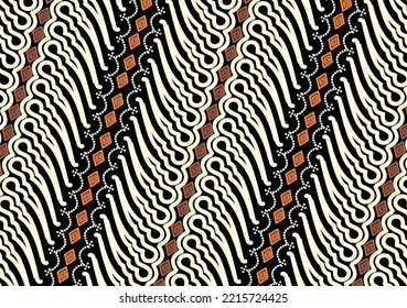 Indonesian batik with Parang Curiga motif, which is very distinctive and exclusive, vector EPS 10
