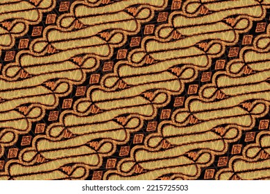 Indonesian batik with Parang Kusumo motif, which is very distinctive and exclusive, vector EPS 10