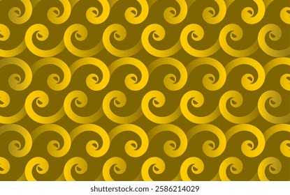 Indonesian batik pattern, background gold gradient letter S
