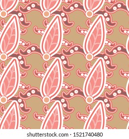 Indonesian batik pattern designs on pastel modern color. Can use for print, template, fabric, presentation, textile, banner, poster, wallpaper and various purposes.