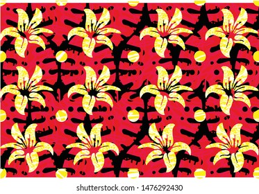 Indonesian batik patterns with flora and faura motifs. Vector