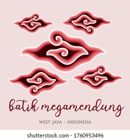Indonesian Batik Red Mega Mendung