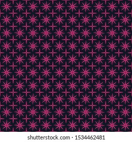 Indonesian batik seamless pattern with various motif javanese traditional culture, batik kawung in dark purple colorway, can applied to whole cloth, vector template