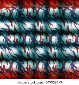 Indonesian batik. Seamless pattern. Watercolor indigo endless backdrop. Tribal art print. Boho. Ethnic. Batik tiling background. The folds on the clothes.