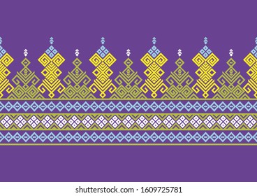 Indonesian Batik Songket Pattern Vector Stock With Beautyful Lombok Traditional Village Island Motif - Vector