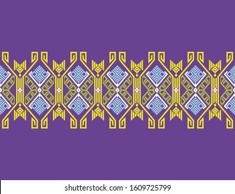 Indonesian Batik Songket Pattern Vector Stock with Beautyful Lombok Traditional Village Island Motif - Vector