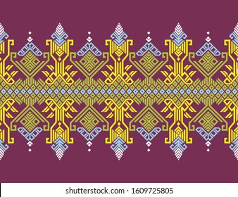 Indonesian Batik Songket Pattern Vector Stock with Beautyful Lombok Traditional Village Island Motif - Vector