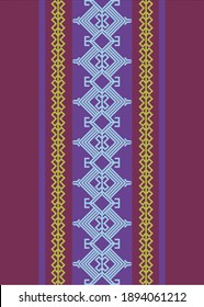 Indonesian Batik Songket Pattern Vector Stock of Lombok Sasak Traditional Village with Clasic Vintage Motif and Color