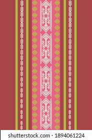 Indonesian Batik Songket Pattern Vector Stock of Lombok Sasak Traditional Village with Clasic Vintage Motif and Color