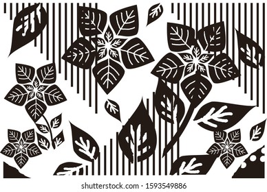 Indonesian batik, is a wax coloring technique that forms a motif on fabric, this batik technique is typical of Indonesia. black and white. vector