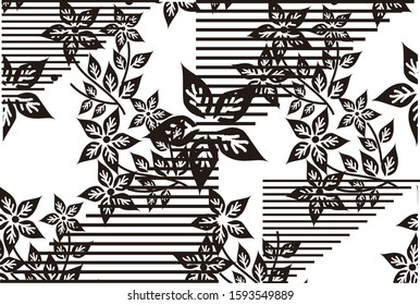 Indonesian batik, is a wax coloring technique that forms a motif on fabric, this batik technique is typical of Indonesia. black and white. vector