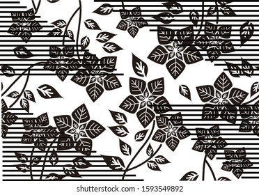 Indonesian batik, is a wax coloring technique that forms a motif on fabric, this batik technique is typical of Indonesia. black and white. vector