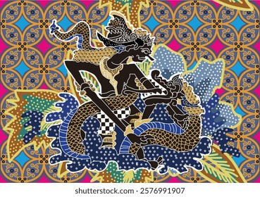 Indonesian Batik with Werkudara and Dragon motifs in various very exclusive variations