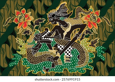 Indonesian Batik with Werkudara and Dragon motifs in various very exclusive variations