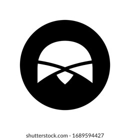 Indonesian blangkon hat icon, javanese traditional cap symbol - Vector