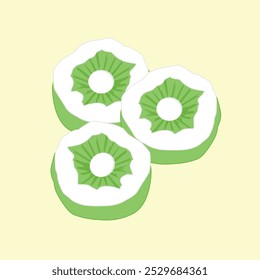 Indonesian cake with aromatic pandan flavour called Kue Putu Ayu