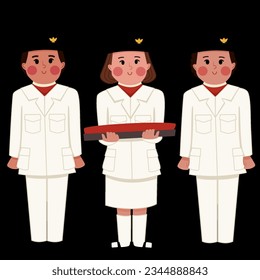 Indonesian children flag raisers in flag ceremony