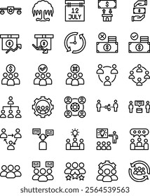 Indonesian Cooperative Day in Line Style Icon