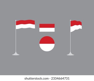 Indonesian country flag flat vector illustration for educational needs, events, celebrations and so on.