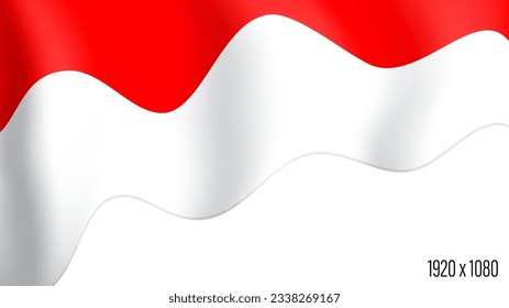 Indonesian country flag realistic independence day background. Indonesia commonwealth banner in motion waving, fluttering in wind. Festive patriotic HD format template for independence day