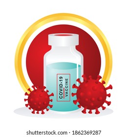 Indonesian Covid-19 or coronavirus Vaccine Concept illustration, Trendy with flat style,