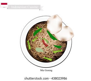 Indonesian Cuisine, Mie Goreng or Traditional Fried Noodles with Meat. One of The Most Popular Dish in Indonesia.